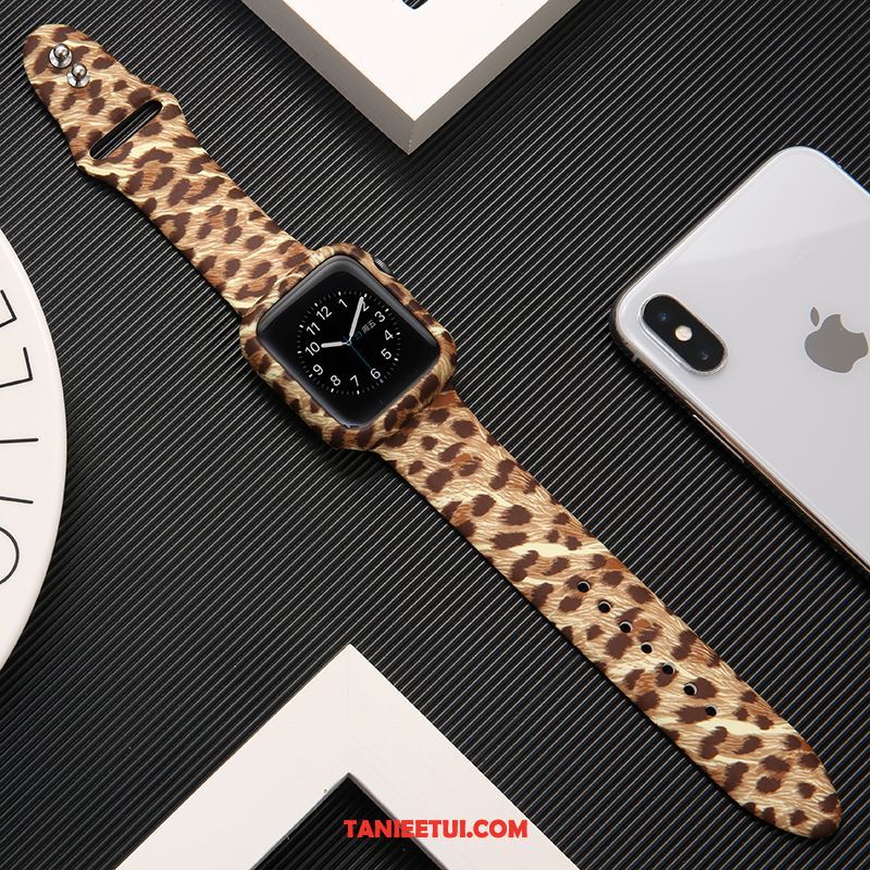 Etui Apple Watch Series 2 Modna Marka Drukowana Silikonowe, Obudowa Apple Watch Series 2 Lampart Khaki Ochraniacz