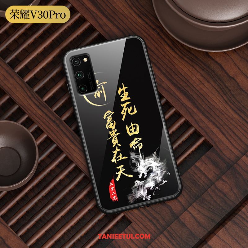 Etui Honor View30 Pro Kreatywne Czarny Telefon Komórkowy, Obudowa Honor View30 Pro Chiński Styl Świecące Zakochani