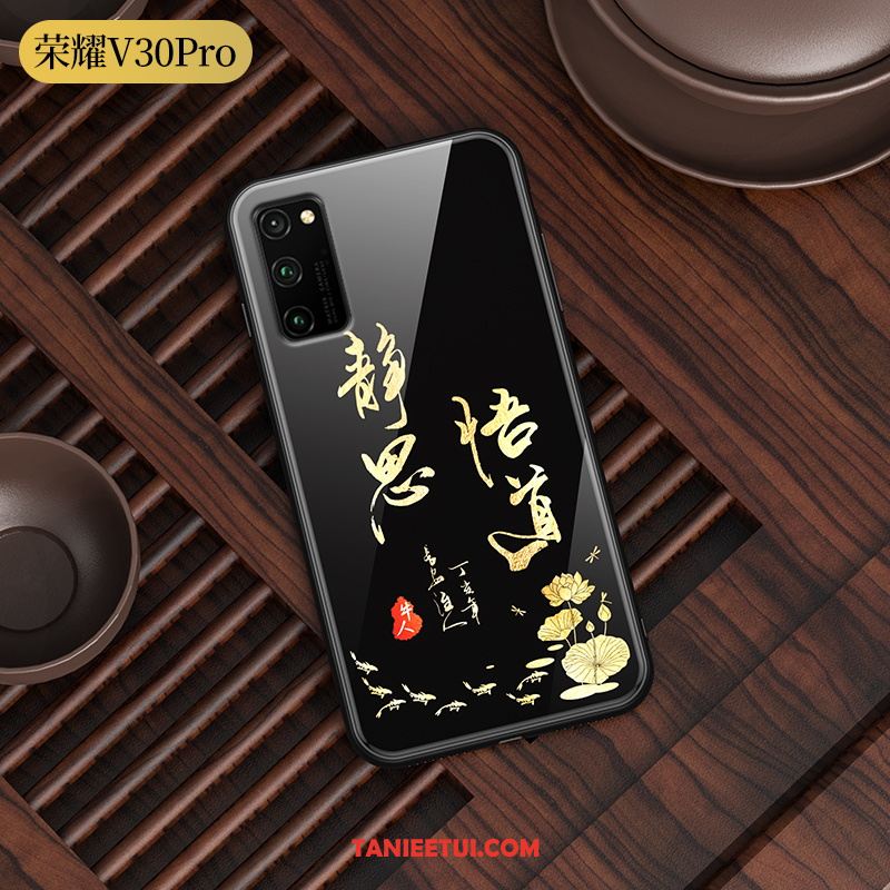 Etui Honor View30 Pro Kreatywne Czarny Telefon Komórkowy, Obudowa Honor View30 Pro Chiński Styl Świecące Zakochani