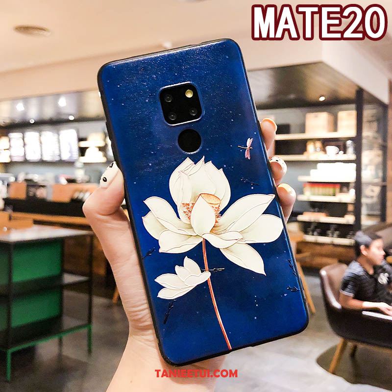 Etui Huawei Mate 20 All Inclusive Vintage Kwiatowa, Futerał Huawei Mate 20 Wiszące Ozdoby Niebieski Ochraniacz