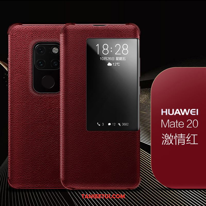 Etui Huawei Mate 20 Biznes Prawdziwa Skóra Ochraniacz, Pokrowce Huawei Mate 20 Telefon Komórkowy Czarny Osobowość