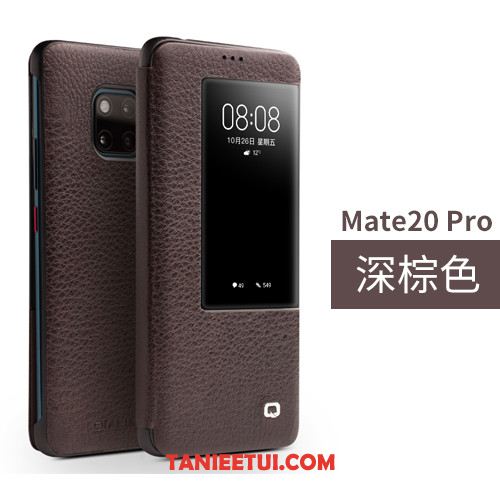 Etui Huawei Mate 20 Pro Otwórz Okno Proste Ciemno, Pokrowce Huawei Mate 20 Pro Telefon Komórkowy Spoczynek Biznes Braun