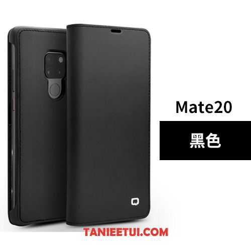 Etui Huawei Mate 20 Proste Prawdziwa Skóra Biznes, Pokrowce Huawei Mate 20 Skóra Bydlęca Skórzany Futerał Telefon Komórkowy Braun