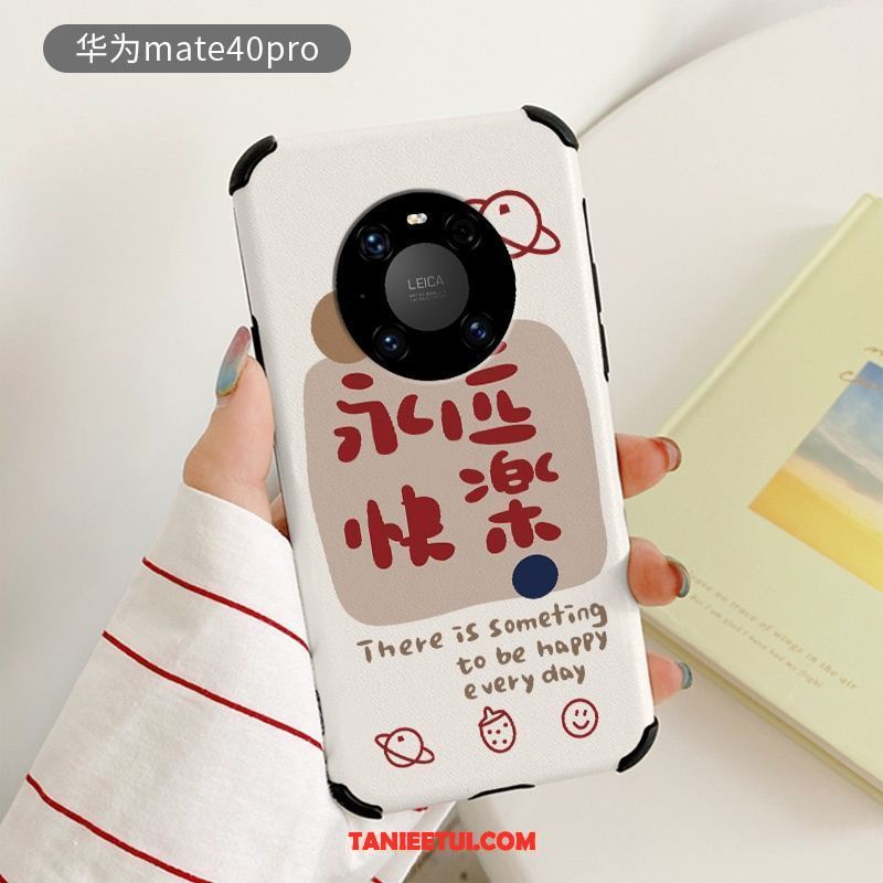 Etui Huawei Mate 40 Pro Ochraniacz Biały Relief, Futerał Huawei Mate 40 Pro Silikonowe Kreatywne Miękki