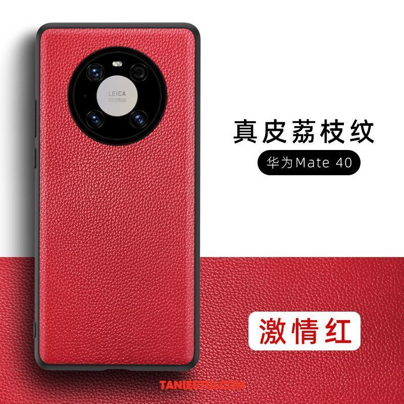 Etui Huawei Mate 40 Skóra Bydlęca Anti-fall Ochraniacz, Obudowa Huawei Mate 40 Telefon Komórkowy Czerwony Netto All Inclusive