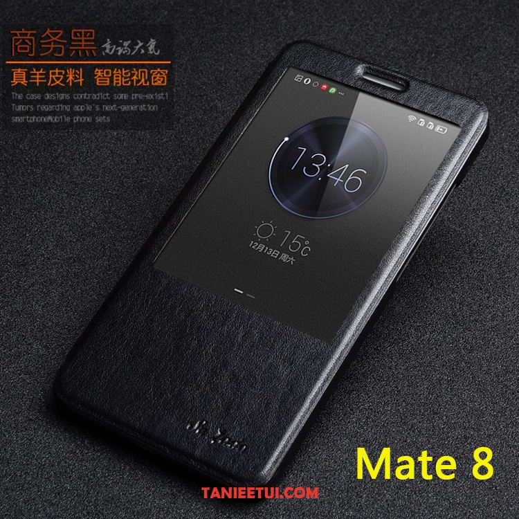 Etui Huawei Mate 8 Ochraniacz Cienkie Skórzany Futerał, Futerał Huawei Mate 8 Klapa Czarny Telefon Komórkowy