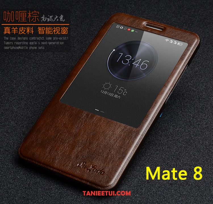 Etui Huawei Mate 8 Ochraniacz Cienkie Skórzany Futerał, Futerał Huawei Mate 8 Klapa Czarny Telefon Komórkowy