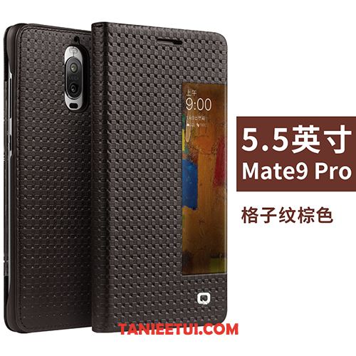 Etui Huawei Mate 9 Pro Tendencja Czarny Osobowość, Obudowa Huawei Mate 9 Pro Skórzany Futerał Prawdziwa Skóra Telefon Komórkowy