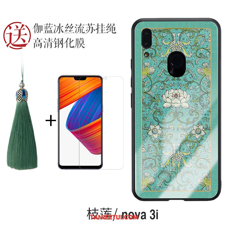 Etui Huawei Nova 3i Chiński Styl Telefon Komórkowy Anti-fall, Obudowa Huawei Nova 3i Zielony Z Frędzlami Modna Marka