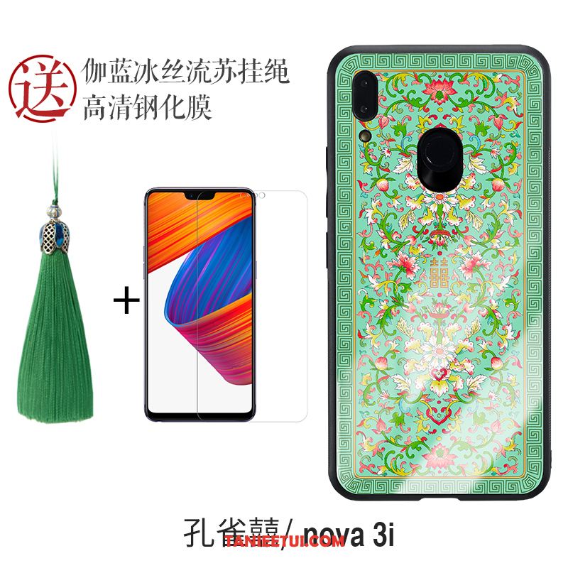 Etui Huawei Nova 3i Chiński Styl Telefon Komórkowy Anti-fall, Obudowa Huawei Nova 3i Zielony Z Frędzlami Modna Marka