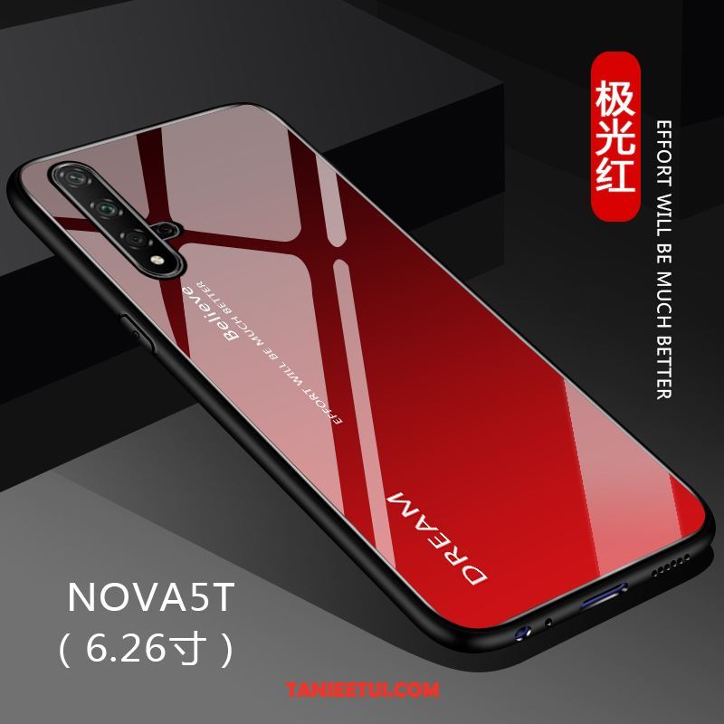 Etui Huawei Nova 5t Jednolity Kolor Gradient Czarny, Pokrowce Huawei Nova 5t All Inclusive Czerwony Netto Ochraniacz