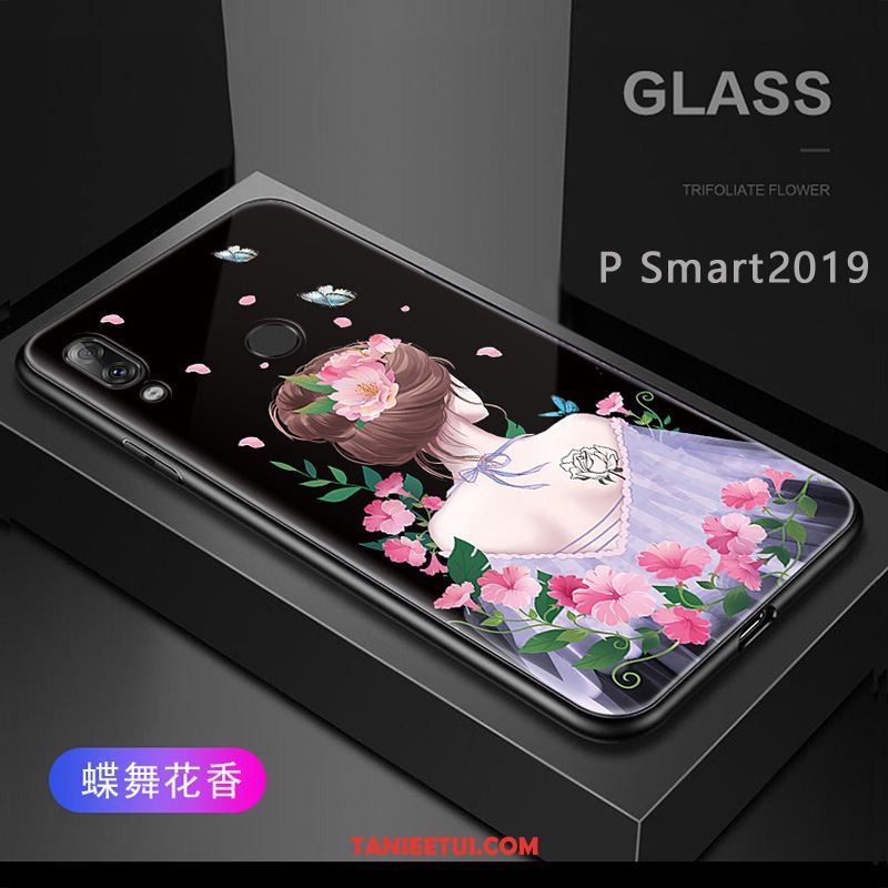 Etui Huawei P Smart 2019 Ochraniacz Wzór Czerwony Netto, Obudowa Huawei P Smart 2019 Nubuku Silikonowe Czarny