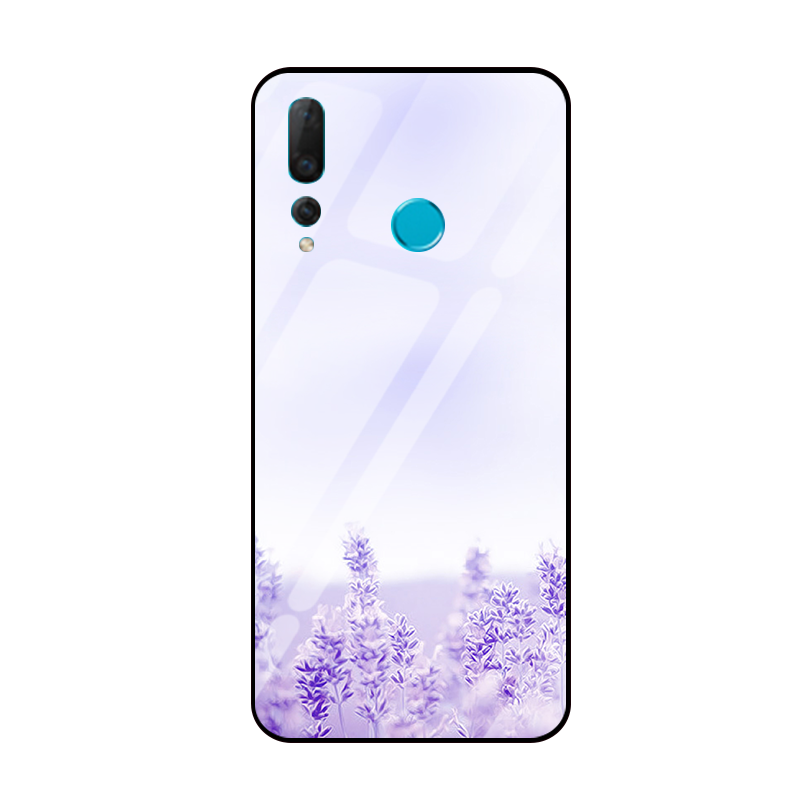 Etui Huawei P Smart+ 2019 Purpurowy Telefon Komórkowy Szkło, Obudowa Huawei P Smart+ 2019 Anti-fall Lustro Sceneria