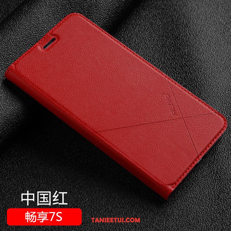 Etui Huawei P Smart Czerwony Anti-fall Telefon Komórkowy, Obudowa Huawei P Smart Skórzany Futerał Ochraniacz All Inclusive