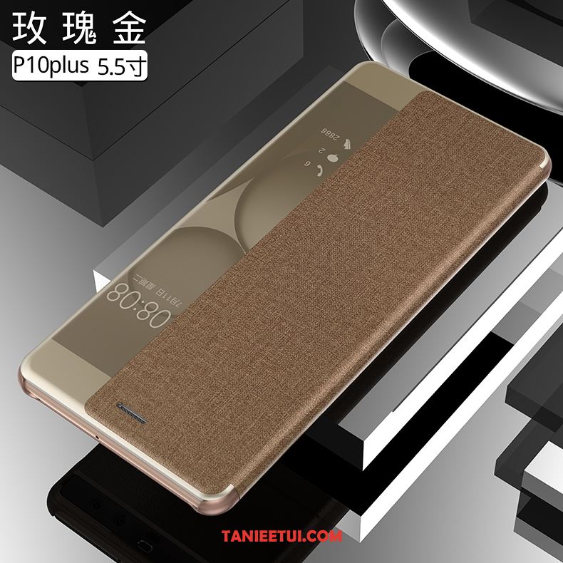 Etui Huawei P10 Plus Skórzany Futerał Cienka All Inclusive, Futerał Huawei P10 Plus Złoto Akcesoria Telefon Komórkowy