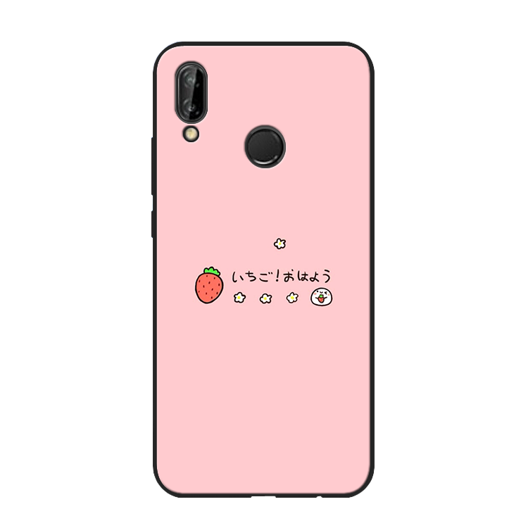 Etui Huawei P20 Lite Anti-fall Ochraniacz Różowe, Pokrowce Huawei P20 Lite Truskawka Silikonowe Telefon Komórkowy