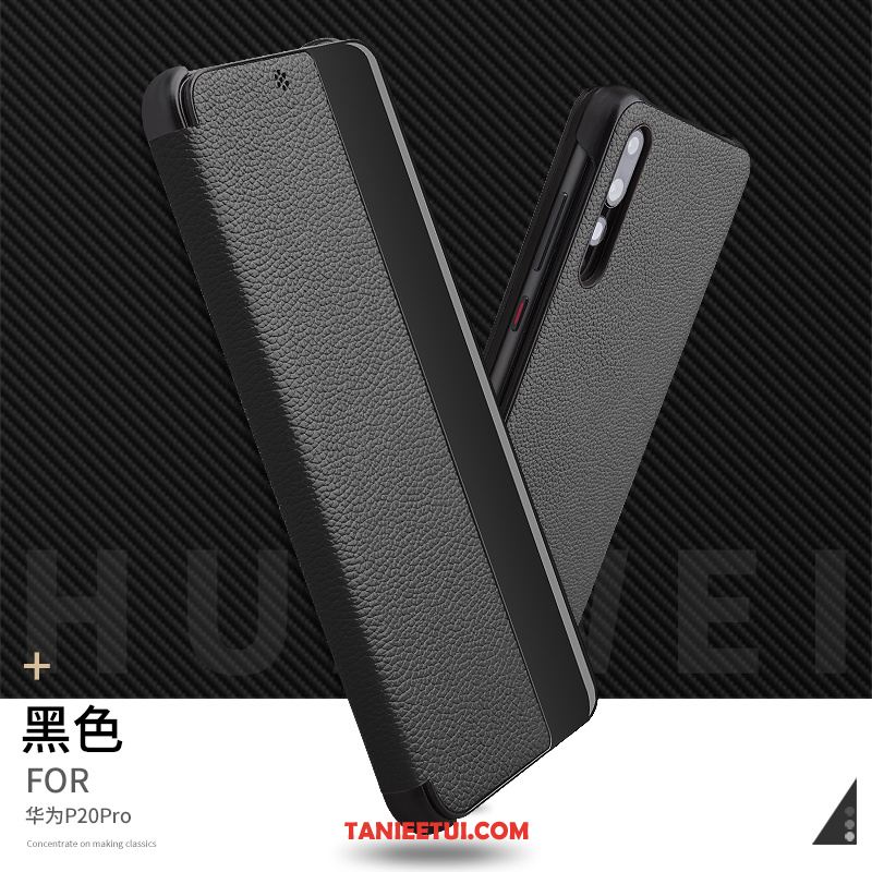 Etui Huawei P20 Pro Ochraniacz Prawdziwa Skóra Niebieski, Futerał Huawei P20 Pro Anti-fall Telefon Komórkowy Skórzany Futerał