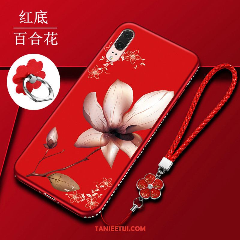 Etui Huawei P20 Silikonowe Telefon Komórkowy Miękki, Futerał Huawei P20 Ochraniacz Czerwony Anti-fall