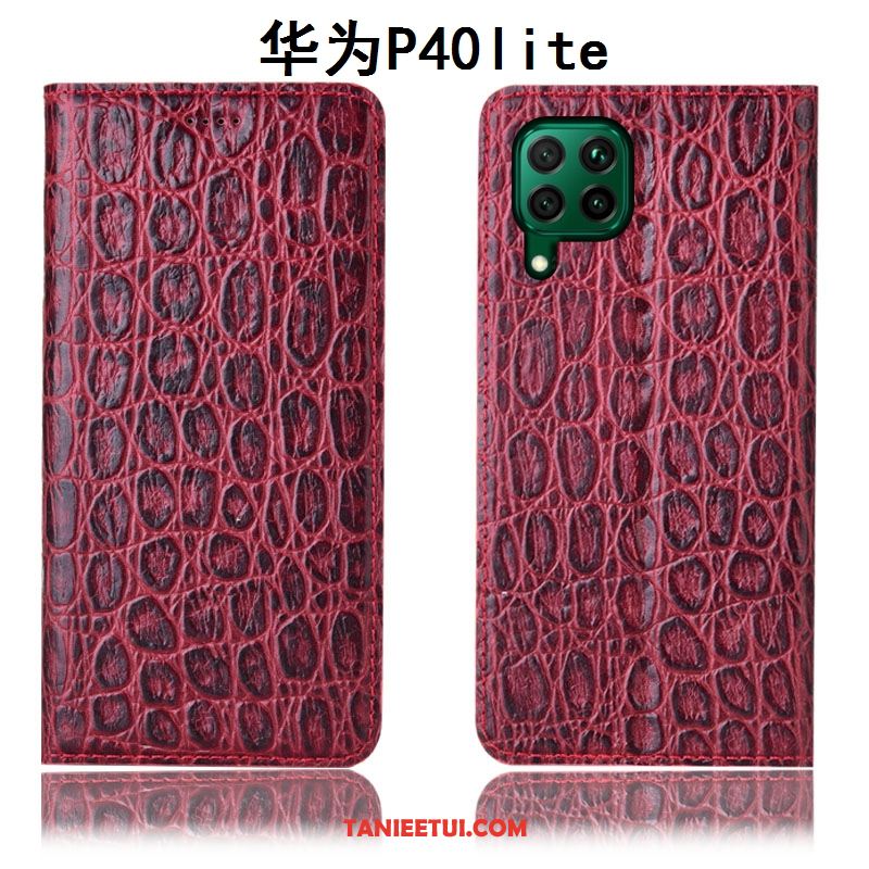Etui Huawei P40 Lite All Inclusive Anti-fall Ochraniacz, Obudowa Huawei P40 Lite Skórzany Futerał Czerwony Telefon Komórkowy