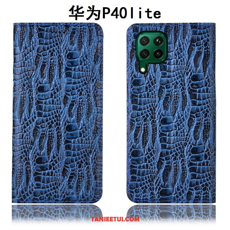 Etui Huawei P40 Lite Niebieski Skórzany Futerał All Inclusive, Obudowa Huawei P40 Lite Telefon Komórkowy Ochraniacz