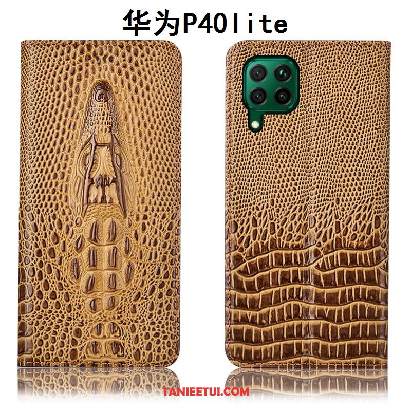 Etui Huawei P40 Lite Skórzany Futerał Ochraniacz All Inclusive, Obudowa Huawei P40 Lite Telefon Komórkowy Żółty