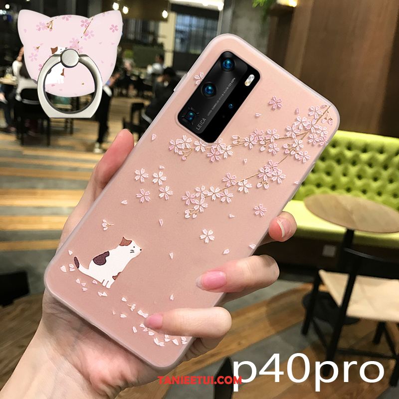 Etui Huawei P40 Pro Cienkie Telefon Komórkowy Przezroczysty, Futerał Huawei P40 Pro Sakura Modna Marka Różowe