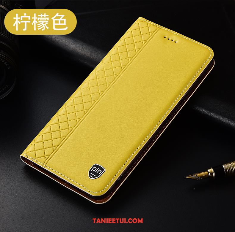 Etui Huawei P40 Pro Żółty W Kratę Anti-fall, Futerał Huawei P40 Pro Ochraniacz Telefon Komórkowy Skórzany