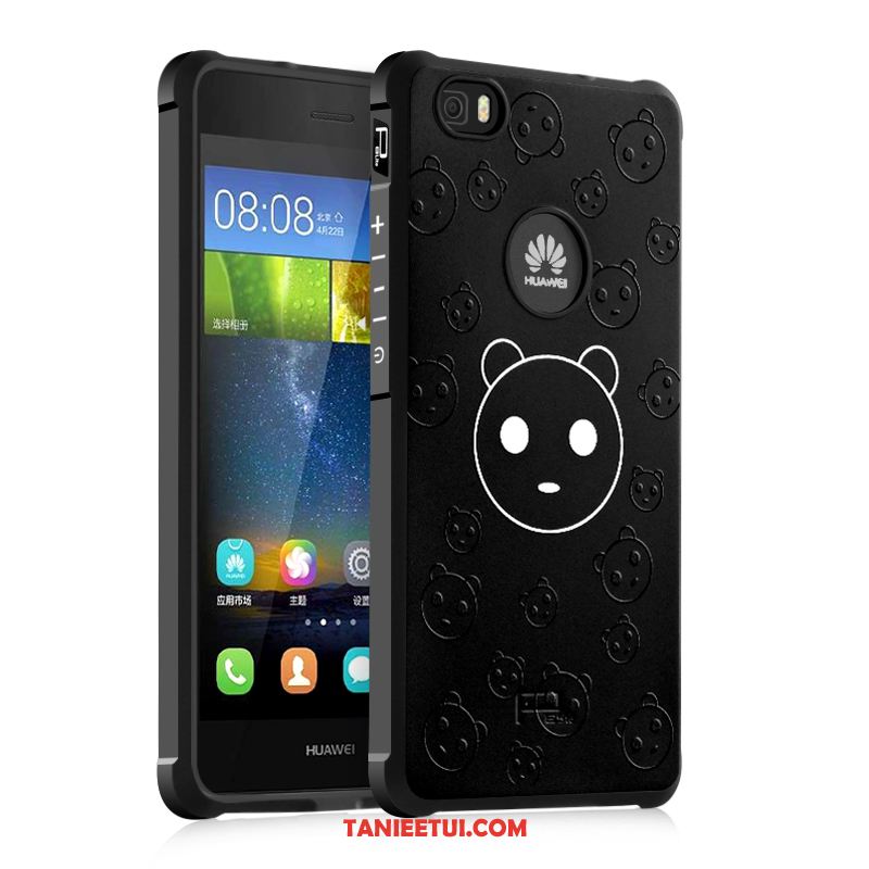 Etui Huawei P8 Lite Czarny Miękki Relief, Pokrowce Huawei P8 Lite All Inclusive Nowy Telefon Komórkowy