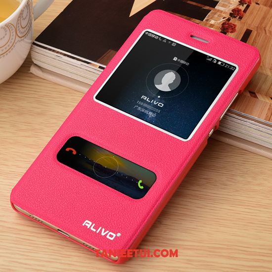 Etui Huawei P8 Lite Nubuku Telefon Komórkowy Ochraniacz, Pokrowce Huawei P8 Lite Anti-fall All Inclusive Czerwony