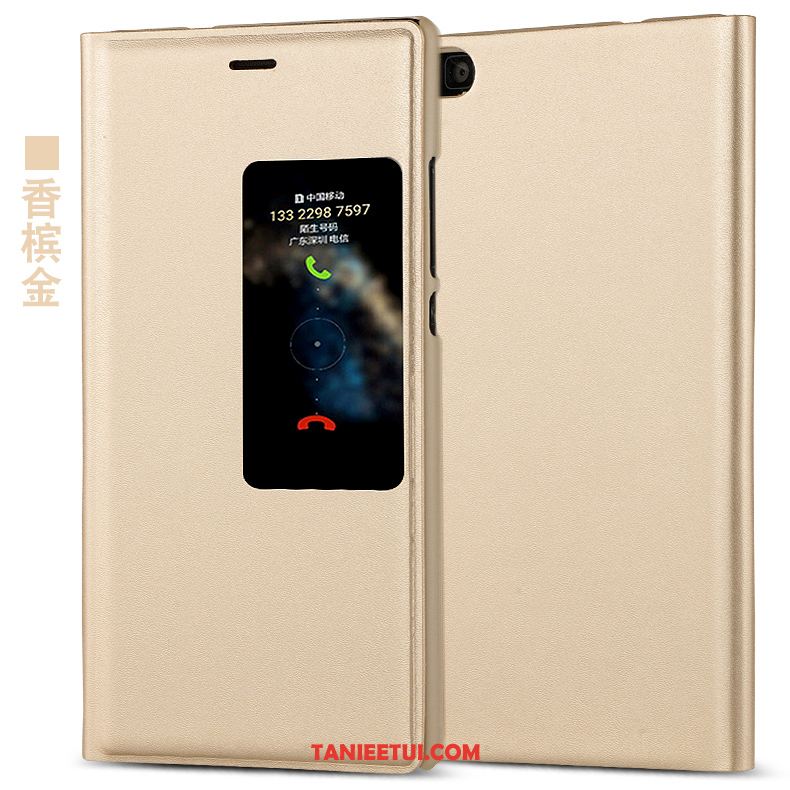 Etui Huawei P8 Ochraniacz Młodzież Skórzany Futerał, Pokrowce Huawei P8 Anti-fall Telefon Komórkowy Złoto
