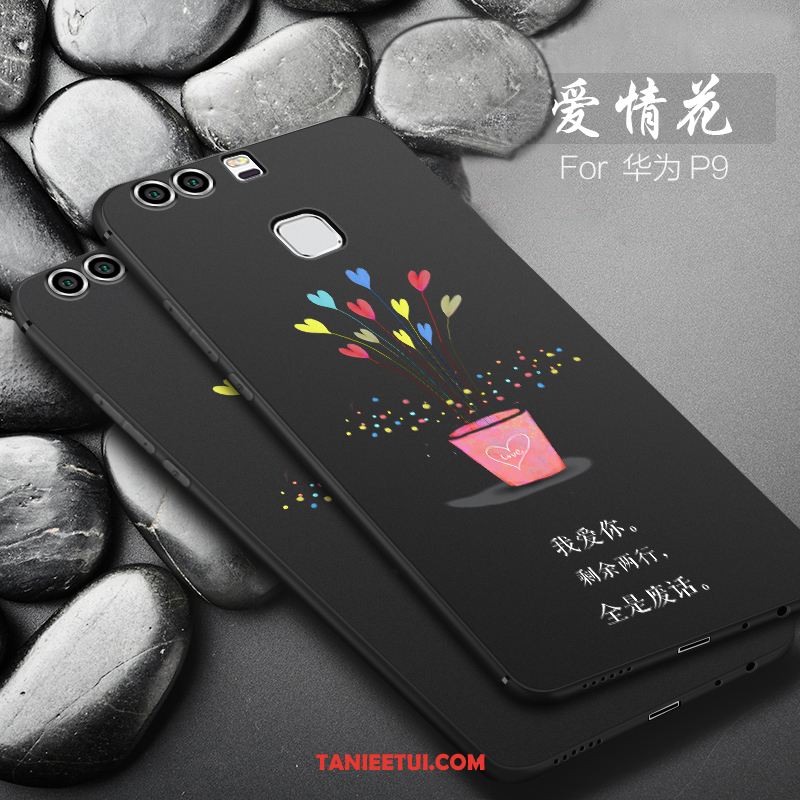 Etui Huawei P9 Kreatywne Silikonowe Miękki, Futerał Huawei P9 Osobowość Czarny Anti-fall