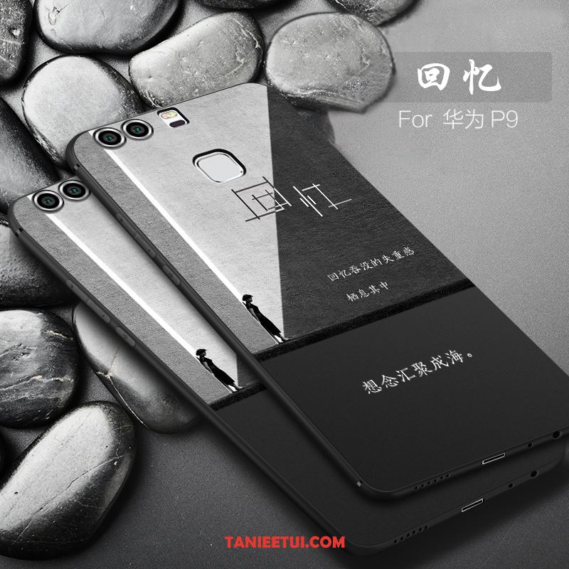 Etui Huawei P9 Kreatywne Silikonowe Miękki, Futerał Huawei P9 Osobowość Czarny Anti-fall