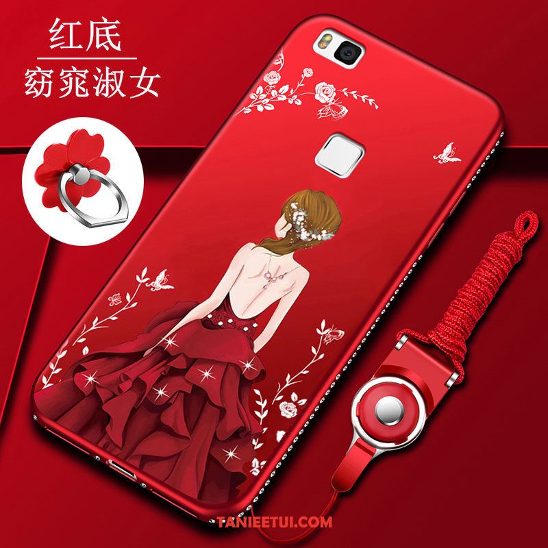 Etui Huawei P9 Lite Wiszące Ozdoby Młodzież Silikonowe, Obudowa Huawei P9 Lite Telefon Komórkowy Czerwony Ochraniacz
