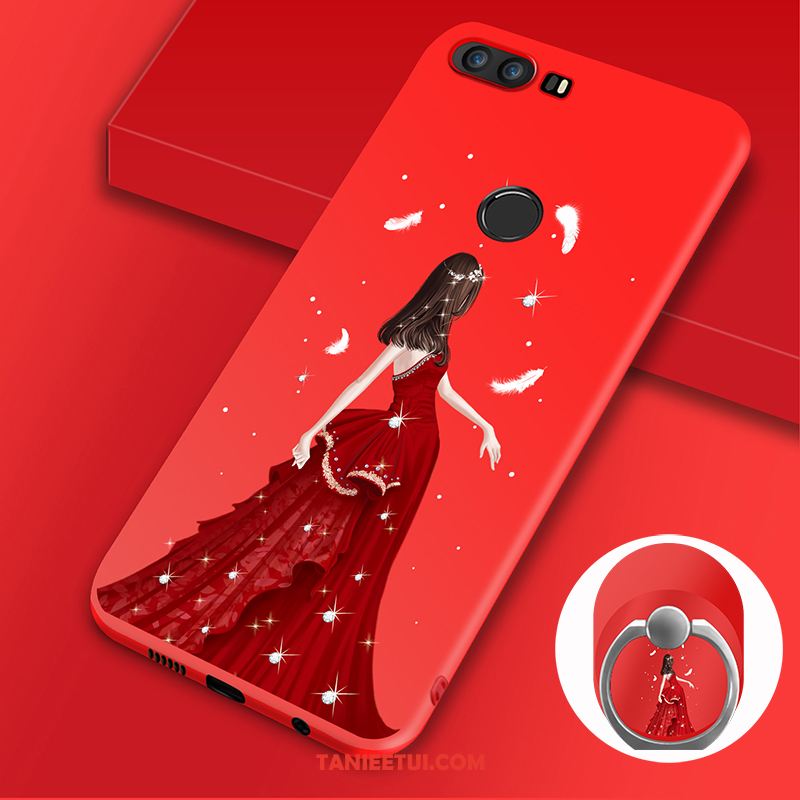 Etui Huawei P9 Plus Czerwony Klamra Miękki, Obudowa Huawei P9 Plus Ring Filmy Anti-fall