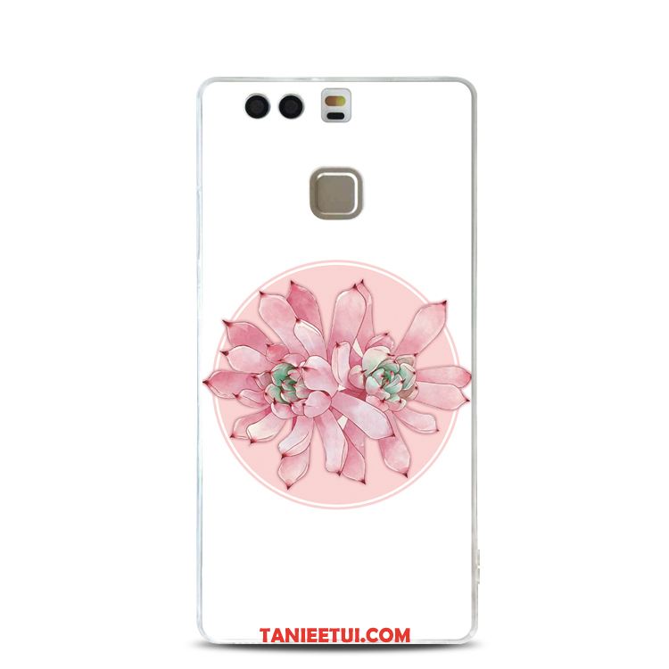 Etui Huawei P9 Relief Silikonowe Miękki, Futerał Huawei P9 Różowe Proszek Kwiaty