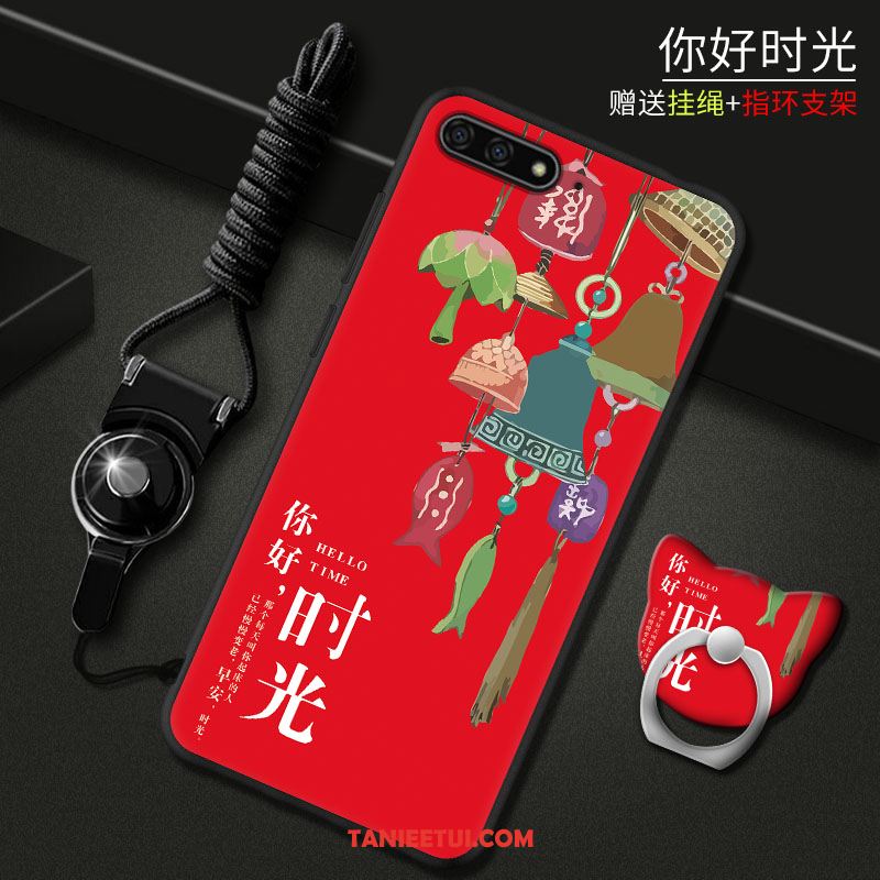 Etui Huawei Y6 2018 Telefon Komórkowy Ochraniacz Kreskówka, Futerał Huawei Y6 2018 Czerwony Anti-fall