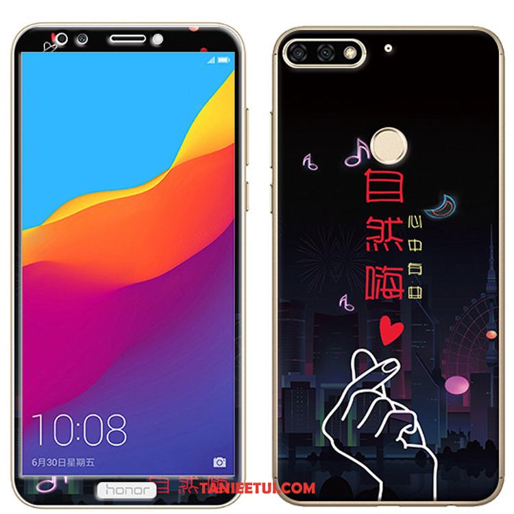 Etui Huawei Y7 2018 Miękki Różowe Filmy, Obudowa Huawei Y7 2018 Telefon Komórkowy Szkło Hartowane Kreskówka