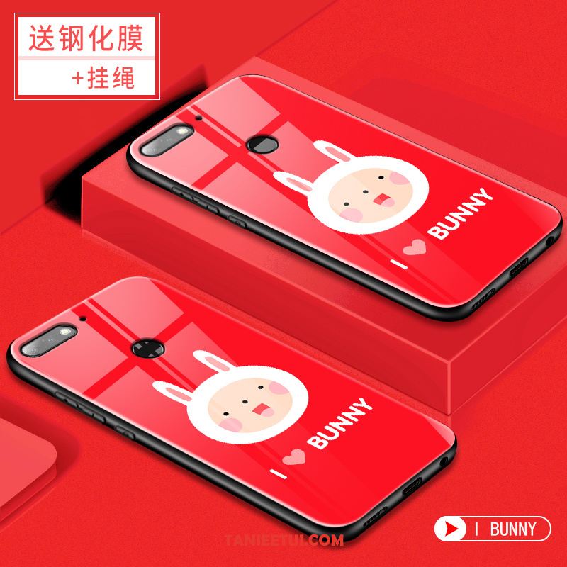 Etui Huawei Y7 2018 Telefon Komórkowy Szkło Hartowane Czerwony, Futerał Huawei Y7 2018 Filmy Tendencja