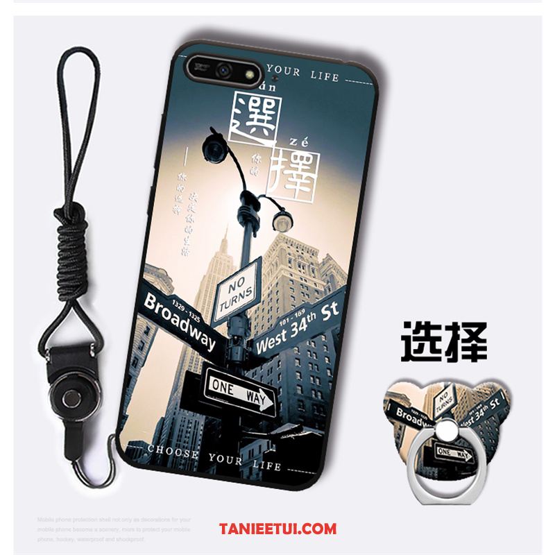 Etui Huawei Y7 2018 Tendencja Telefon Komórkowy Miękki, Futerał Huawei Y7 2018 Anti-fall Osobowość Czarny