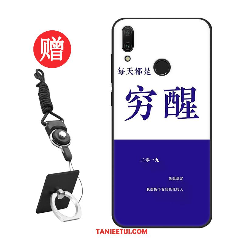 Etui Huawei Y7 2019 Ochraniacz Silikonowe Wzór, Futerał Huawei Y7 2019 Czerwony Netto Telefon Komórkowy Niebieski