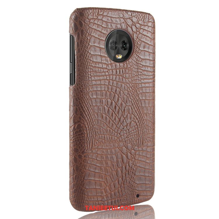 Etui Moto G6 Lekkie Czerwony Telefon Komórkowy, Obudowa Moto G6 Krokodyl Jakość Trudno