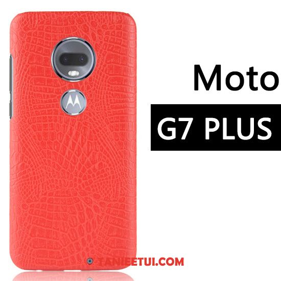 Etui Moto G7 Plus Anti-fall Ochraniacz Wzór Krokodyla, Futerał Moto G7 Plus Telefon Komórkowy Czerwony Biznes