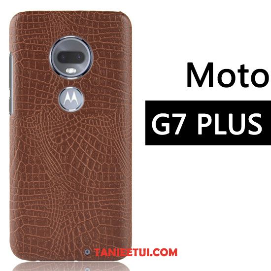 Etui Moto G7 Plus Anti-fall Ochraniacz Wzór Krokodyla, Futerał Moto G7 Plus Telefon Komórkowy Czerwony Biznes