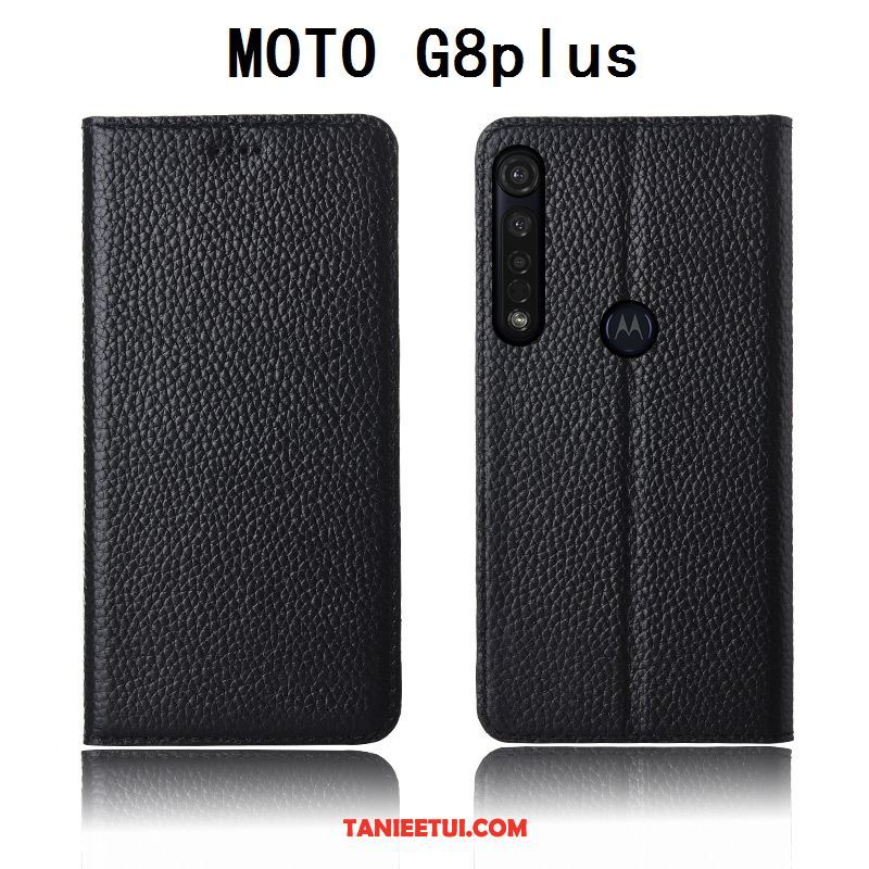 Etui Moto G8 Plus Nowy Klapa Silikonowe, Obudowa Moto G8 Plus Ochraniacz Litchi Telefon Komórkowy Braun