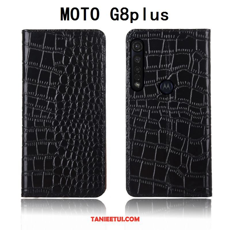 Etui Moto G8 Plus Telefon Komórkowy Krokodyl Skórzany, Futerał Moto G8 Plus Silikonowe Ochraniacz Klapa Braun