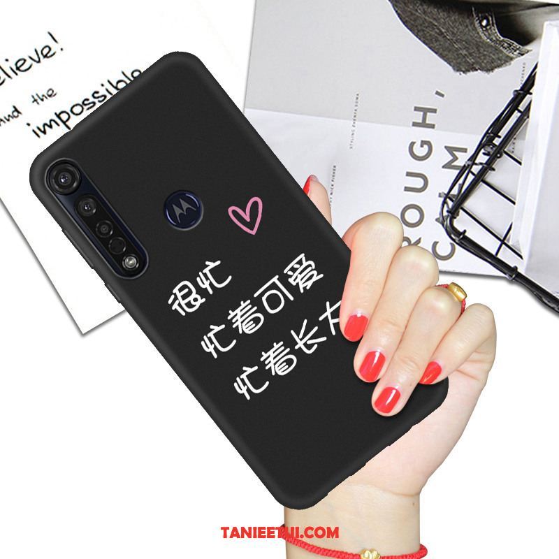 Etui Moto G8 Plus Zakochani Miękki Telefon Komórkowy, Pokrowce Moto G8 Plus Czarny Ochraniacz Kreskówka