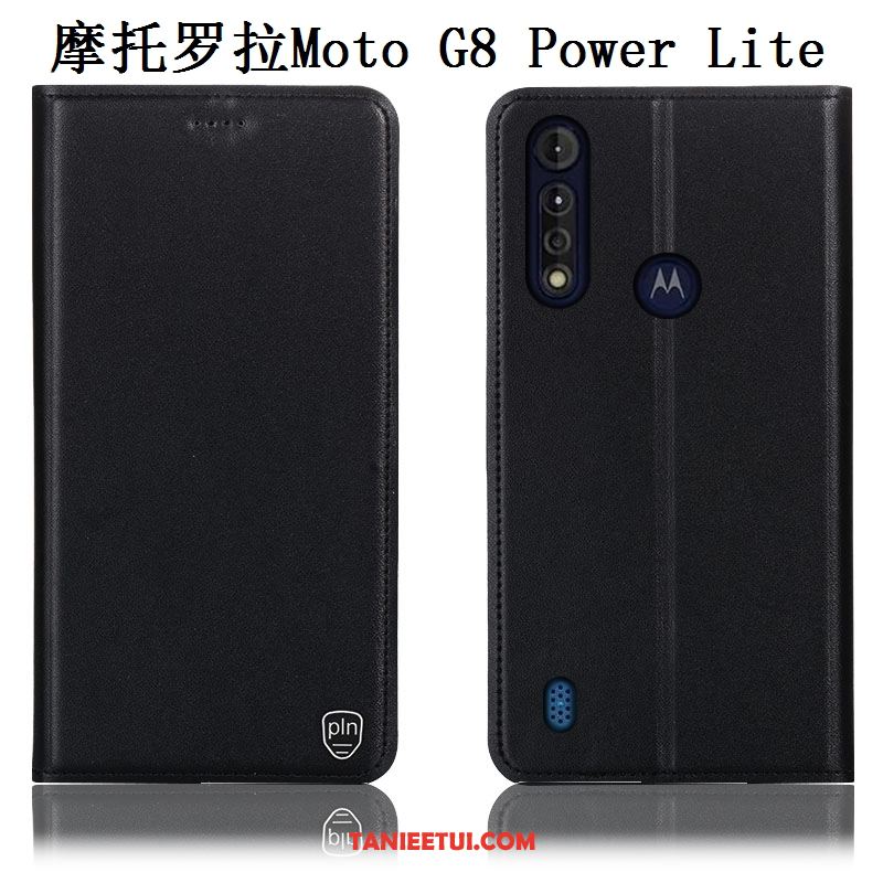 Etui Moto G8 Power Lite Prawdziwa Skóra Telefon Komórkowy Anti-fall, Futerał Moto G8 Power Lite Ochraniacz Wzór Żółty