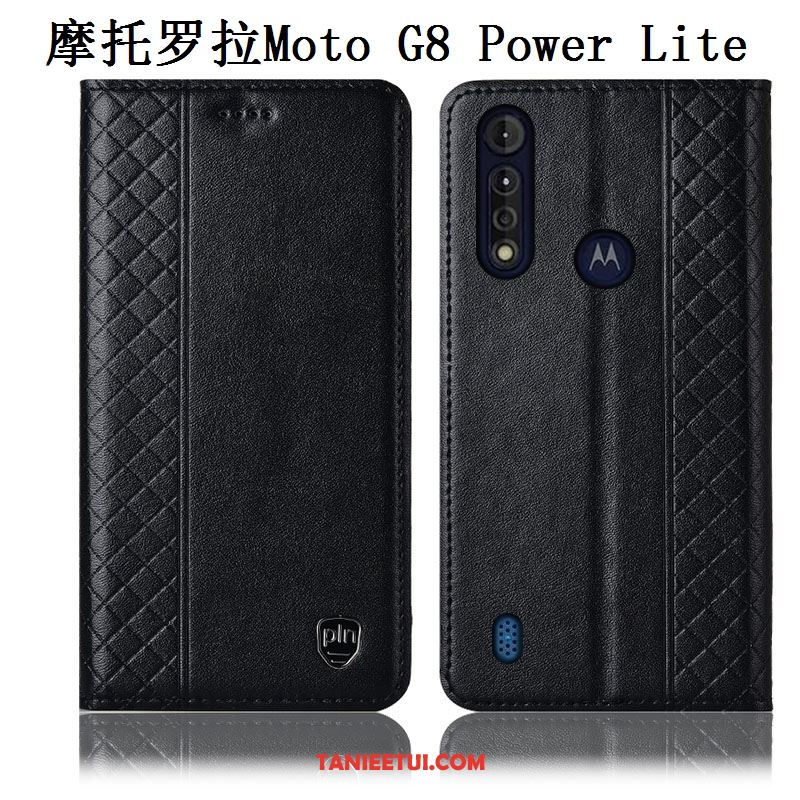 Etui Moto G8 Power Lite Telefon Komórkowy Ochraniacz Anti-fall, Futerał Moto G8 Power Lite Prawdziwa Skóra All Inclusive Brązowy