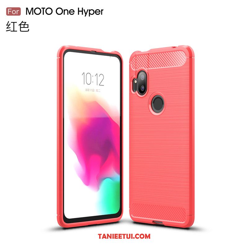 Etui Motorola One Hyper Czerwony Biznes Ochraniacz, Pokrowce Motorola One Hyper Włókno Miękki Telefon Komórkowy