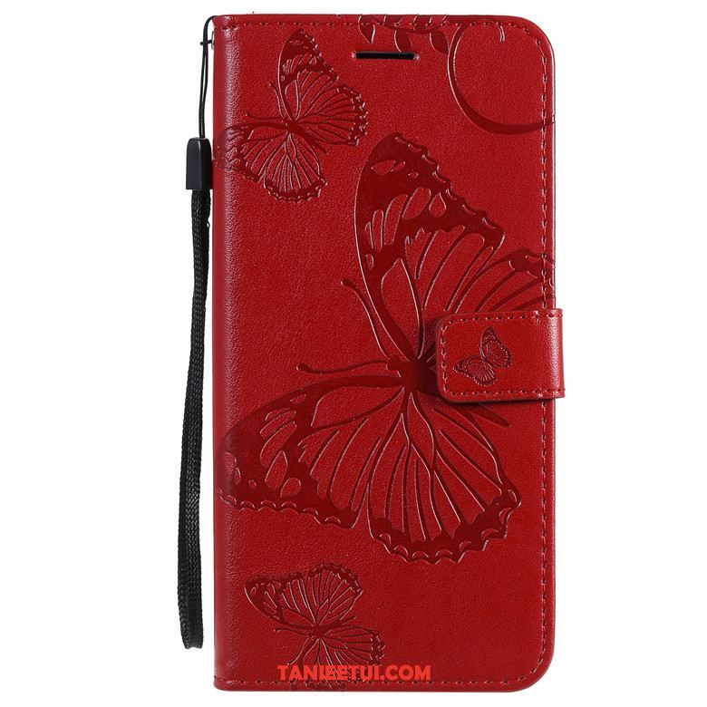Etui Motorola One Macro All Inclusive Kwiaty Motyla Purpurowy, Futerał Motorola One Macro Ochraniacz Telefon Komórkowy Skórzany